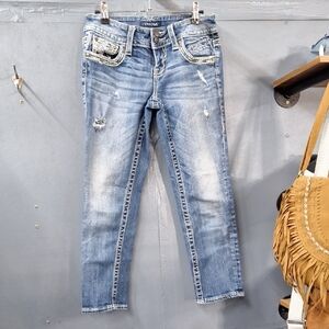 Vigoss Blue Cropped Ankle Jeans with Vintage Appeal
